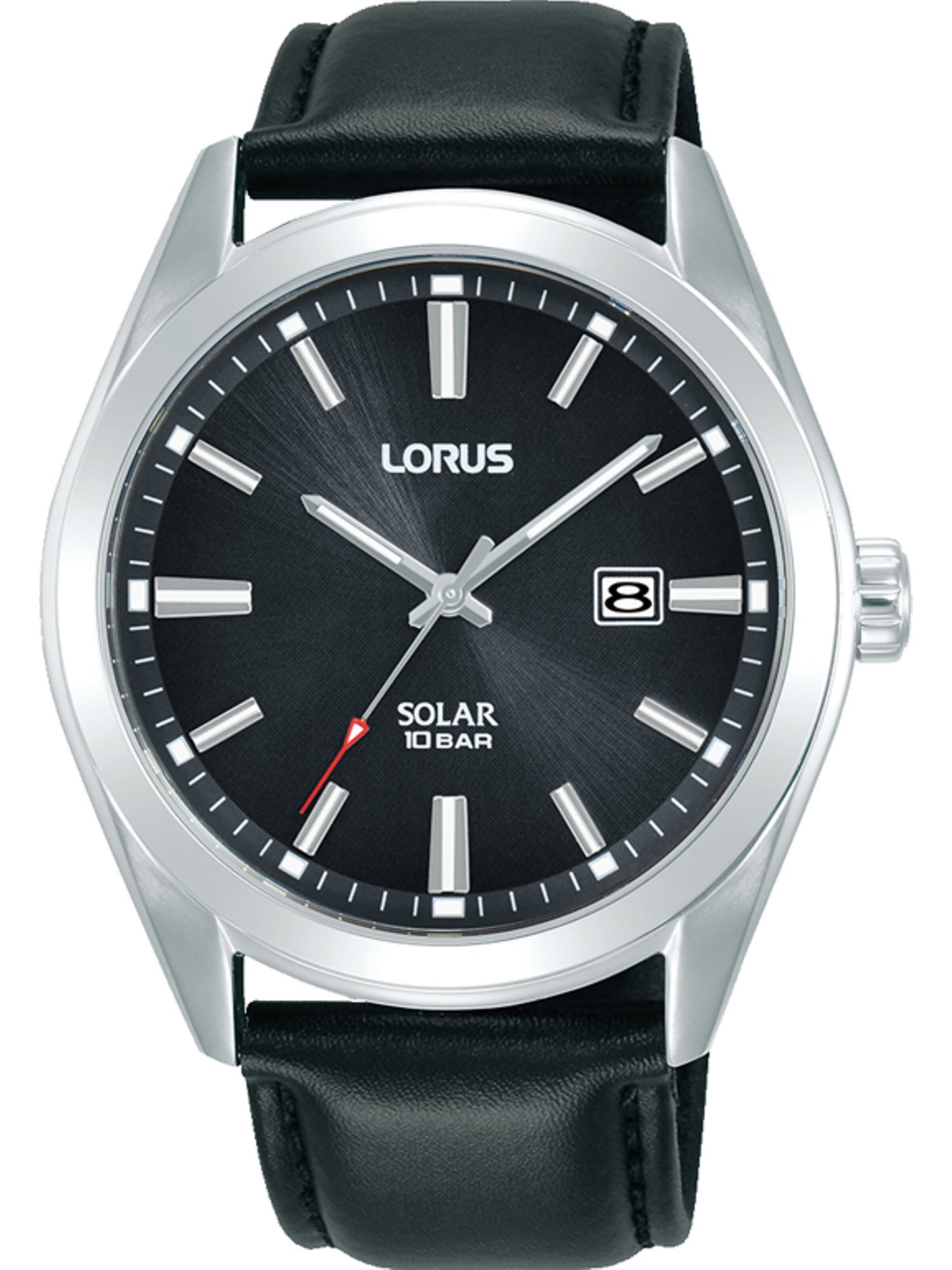 LORUS Analoguhr in Schwarz: Vorderseite