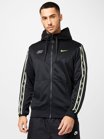 Giacca di felpa 'Repeat' di Nike Sportswear in nero: frontale