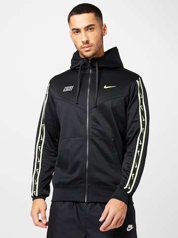 Nike Sportswear Sweatjacka 'Repeat' i svart: framsida