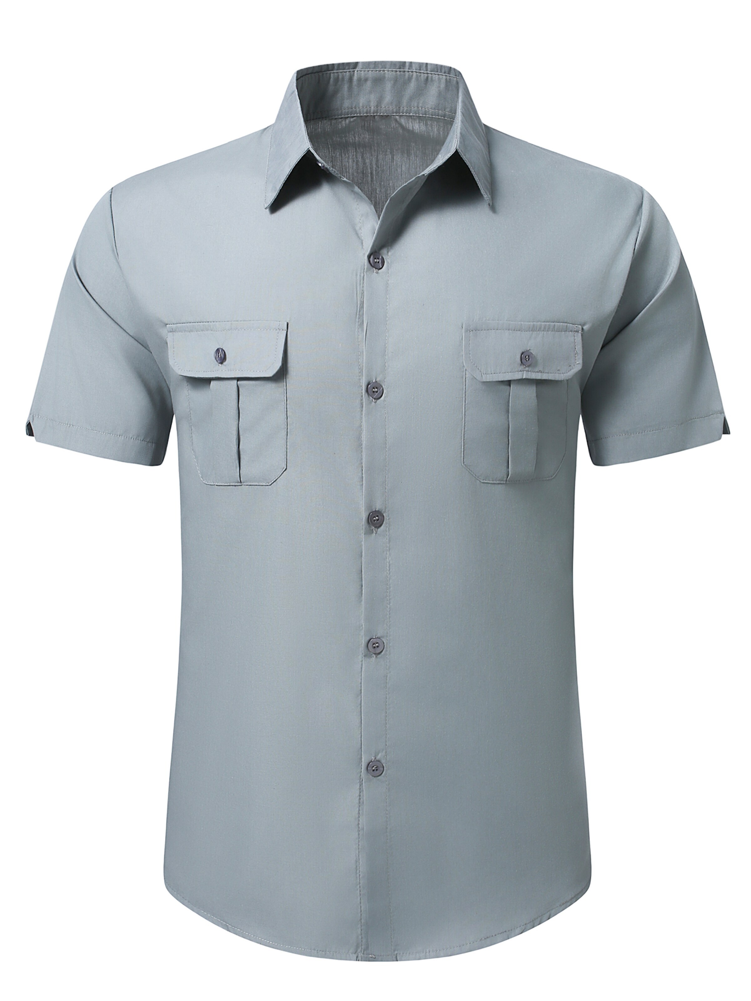 YOUTHUP Button Up Shirt 'Berchtesgaden' in Grey: front