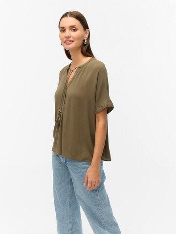 VERO MODA Блузка 'VMBENTE SS WIDE TOP WVN GA' в Зеленый