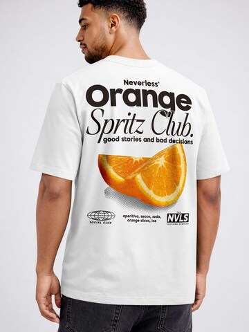 Neverless Shirt 'Orange Spritz' in Weiß
