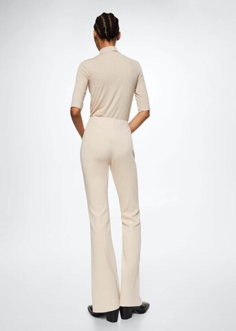 MANGO Flared Leggings 'Vismark' in Beige