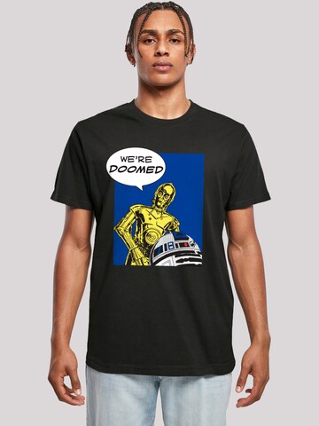 T-Shirt 'C3-PO We're Doomed' F4NT4STIC en noir : devant