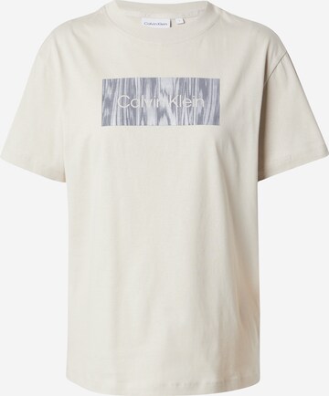 T-shirt Calvin Klein en beige : devant