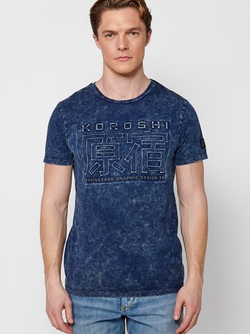 T-Shirt KOROSHI en bleu : devant