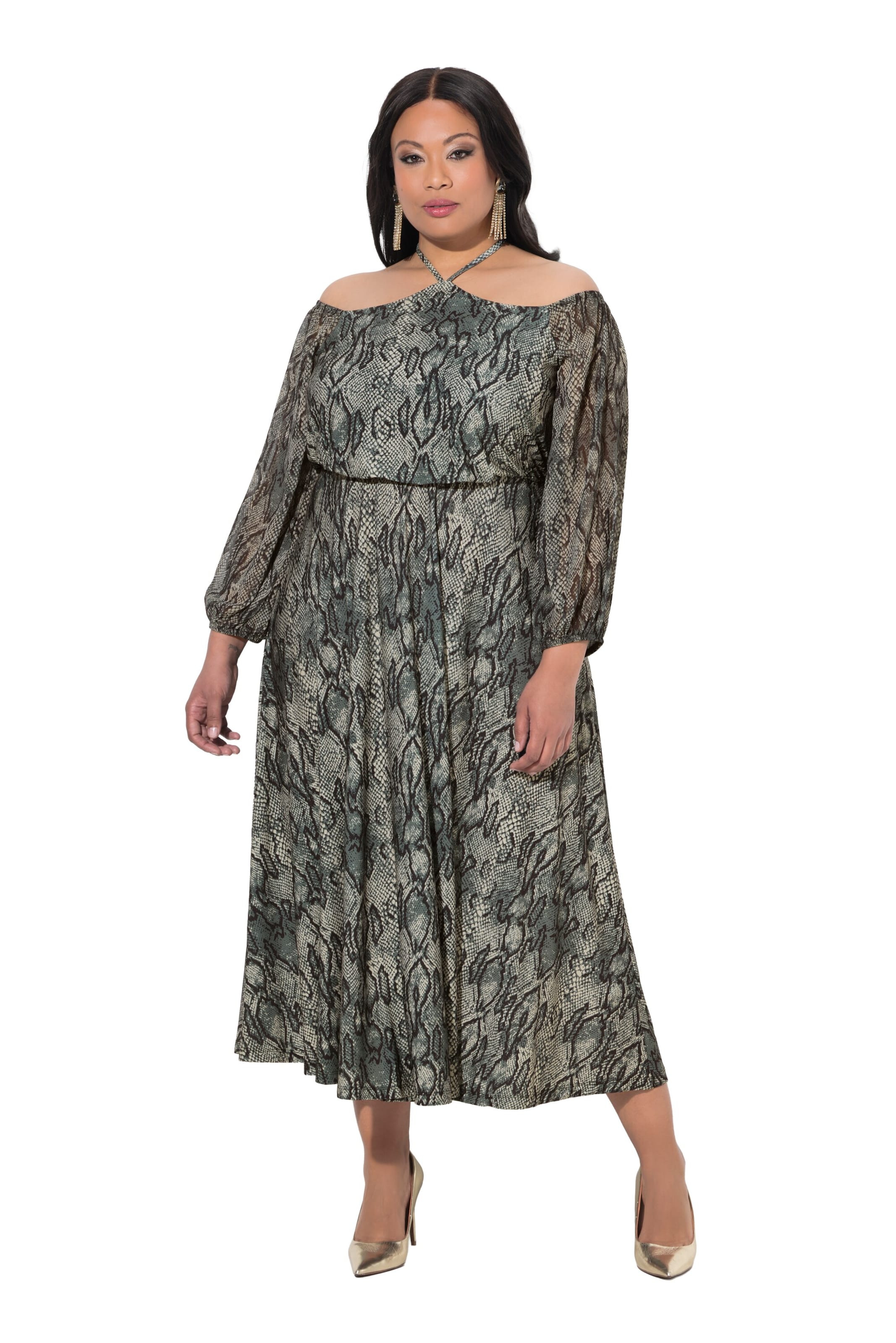 Ulla Popken Dress in Green: front