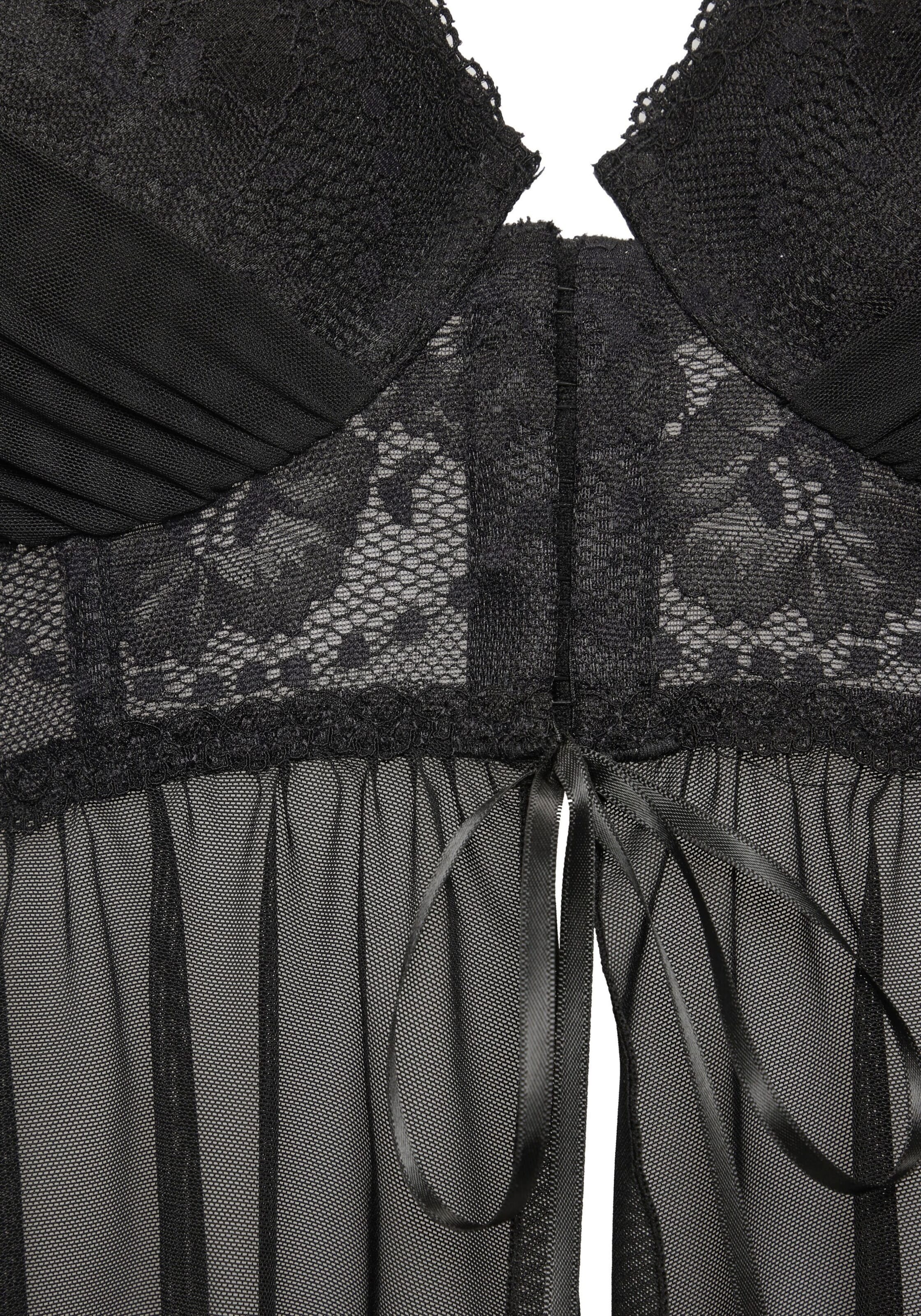 LASCANA Negligée in Schwarz