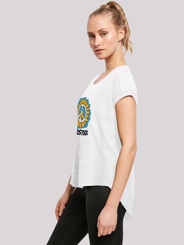 F4NT4STIC Shirt 'Woodstock Artwork Flower Peace' in White