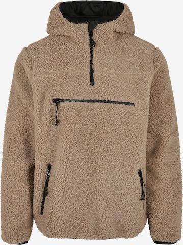 Brandit Fleece jacket ' Teddyfleece Worker' in Brown: front