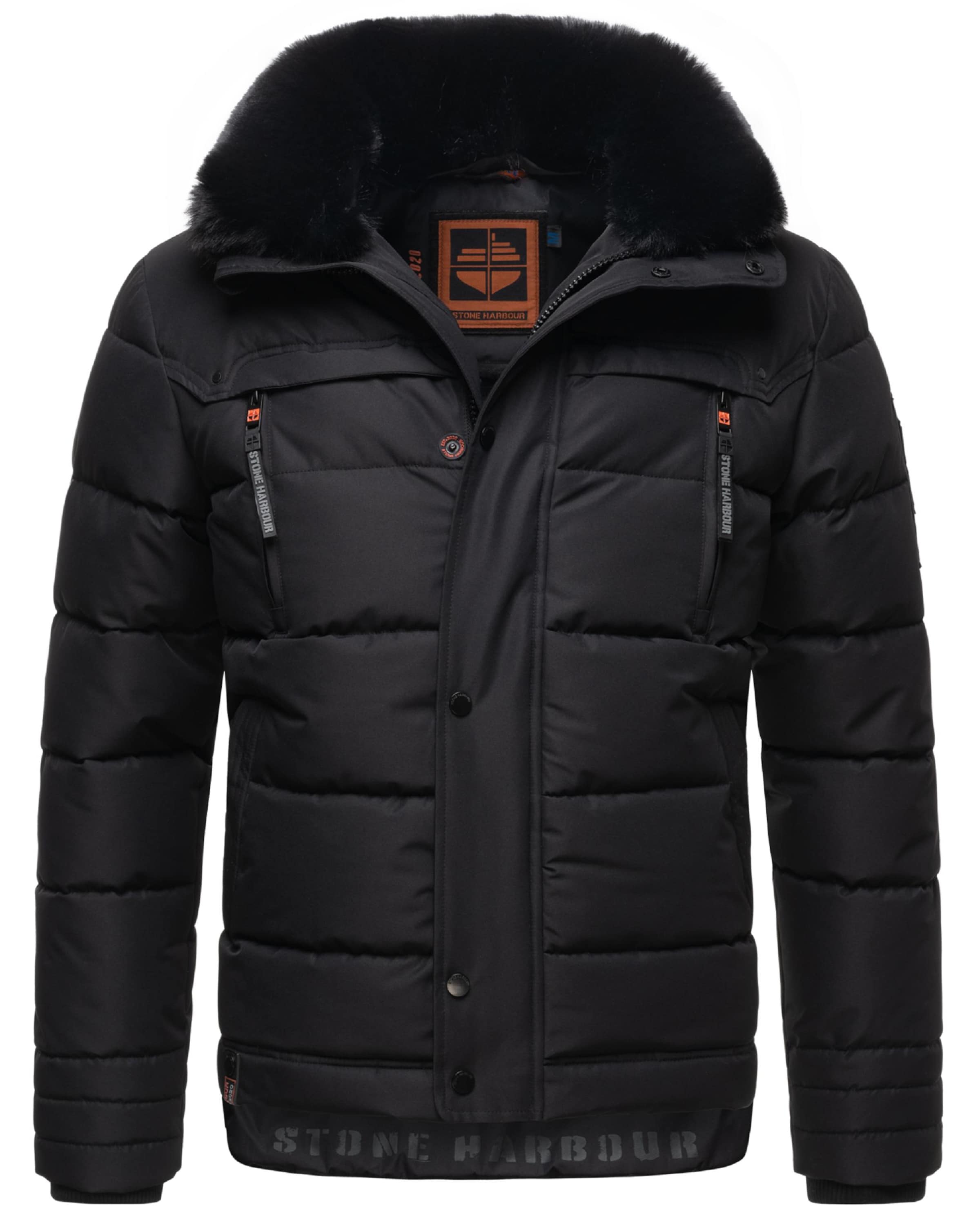 STONE HARBOUR Winter jacket 'Witaas' in Black: front