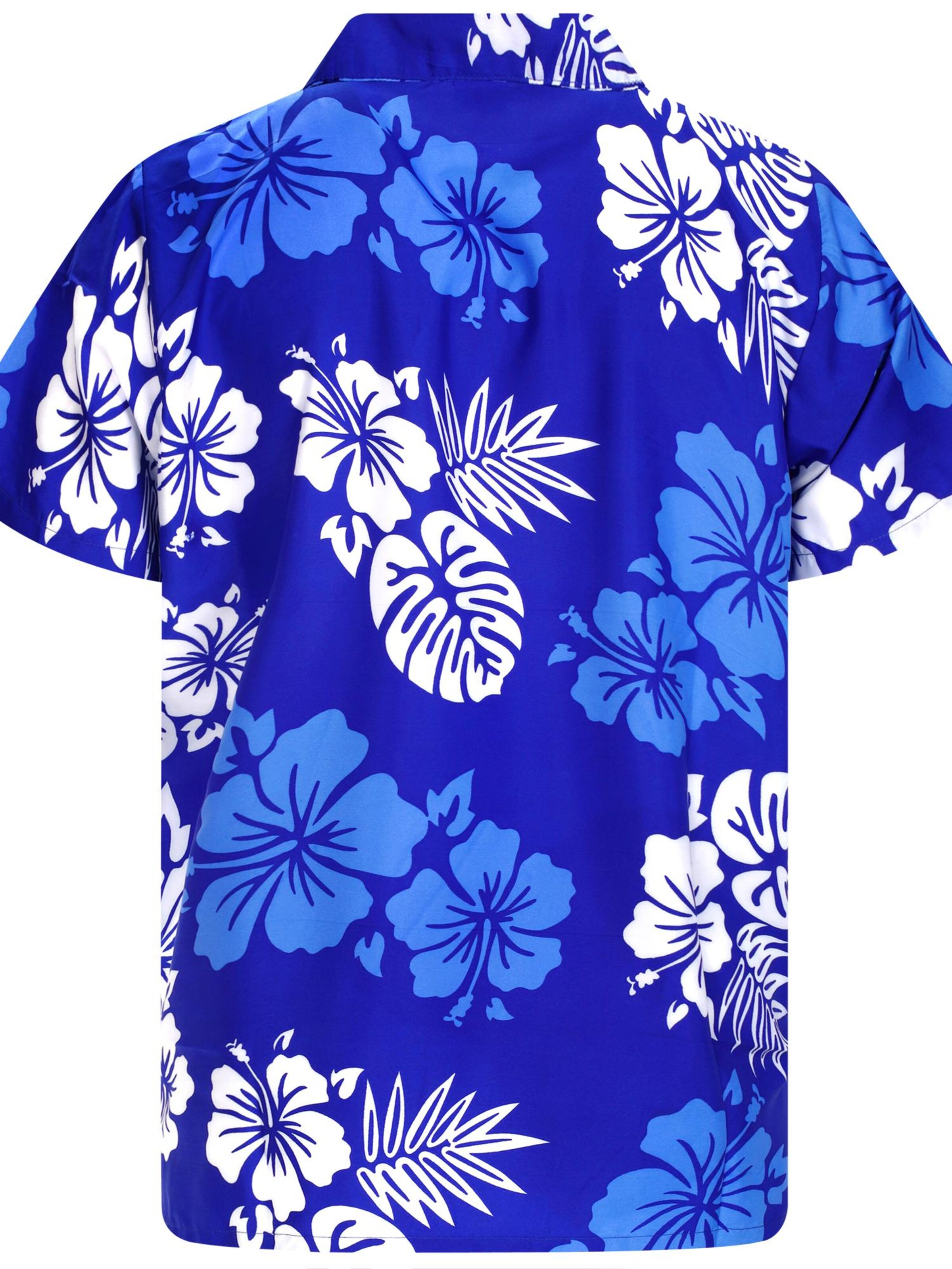 King Kameha Shirt 'Mono Hibiscus'‌‌‌‌‌‌‌ in Blau