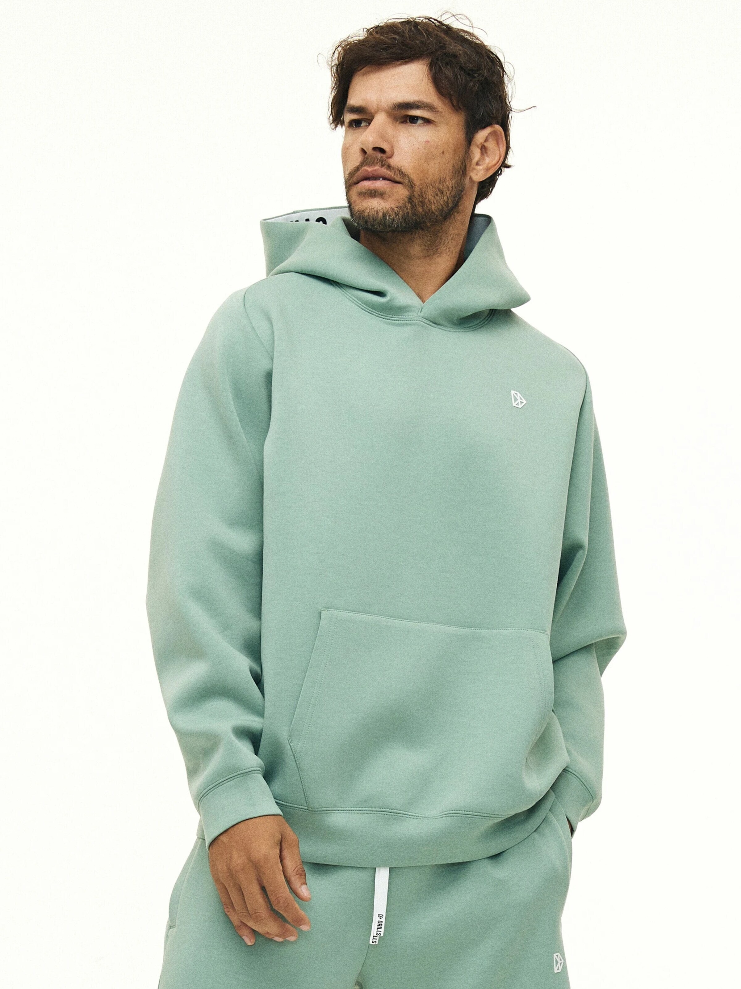Pullover 'RECREATION Scuba Hoodie' di DRILLS Apparel in verde: frontale