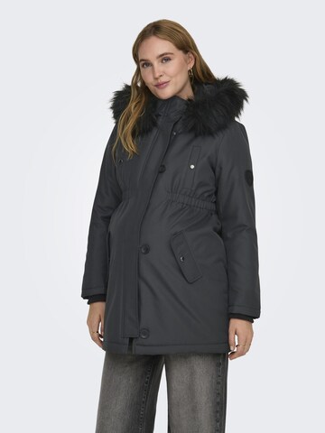 Only Maternity Winterparka 'IRIS' in Grijs: voorkant