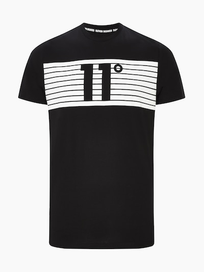 11 Degrees T-Shirt 'PLACEMENT STRIPE' en noir / blanc, Vue avec produit