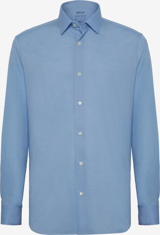 Coupe regular Chemise Boggi Milano en bleu : devant