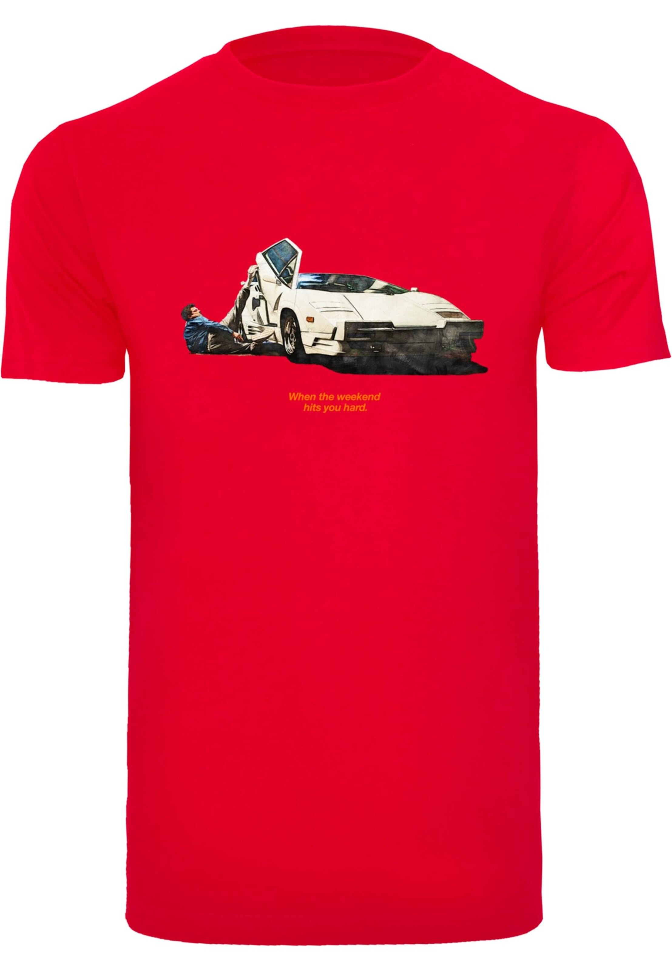 Maglietta 'Weekend Wolf' di Mister Tee in rosso: frontale