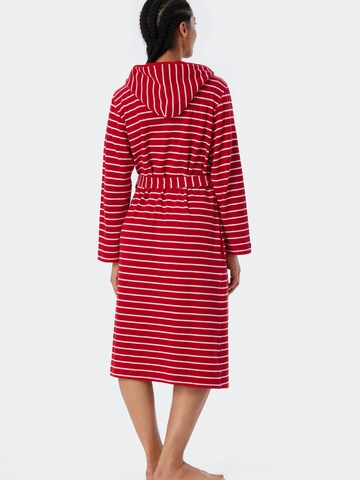 SCHIESSER Badjas lang  ' Feather Terry ' in Rood