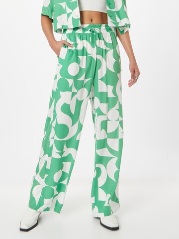 Monki Wide leg Broek in Groen: voorkant