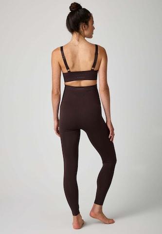 OCEANSAPART Skinny Workout Pants 'Mila' in Brown
