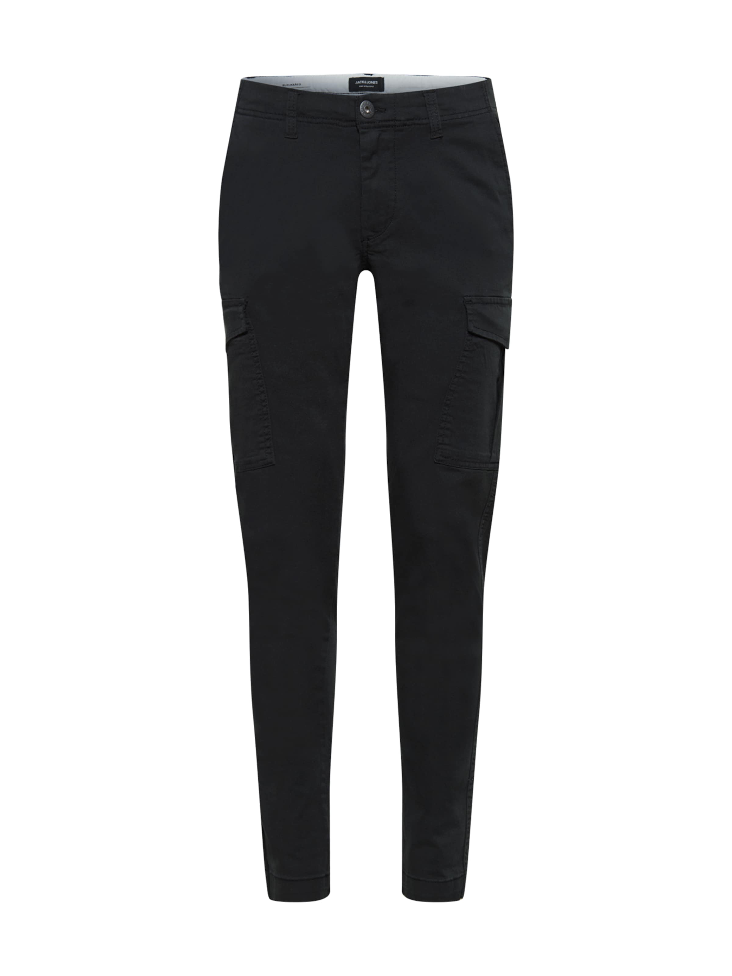 JACK & JONES Slimfit Cargo nadrágok 'JJIMarco JJJoe' - fekete: elől