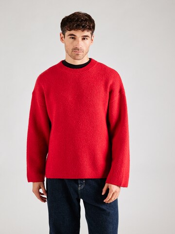 Pull-over 'Teo' WEEKDAY en rouge : devant