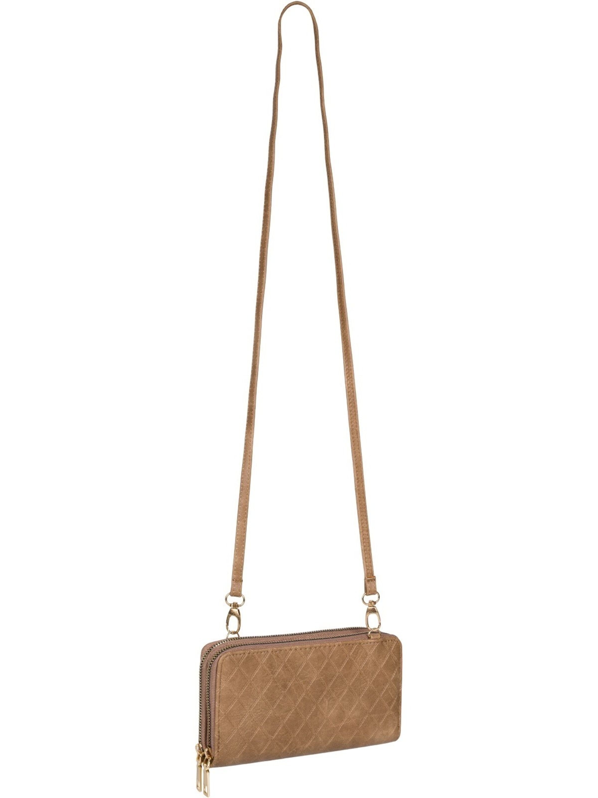 styleBREAKER Crossbody bag '2 in 1 Umhängetasche - Geldbörse Rauten' in Grey