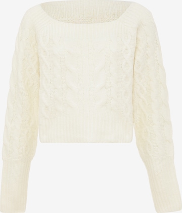 swirly Sweater in White: front