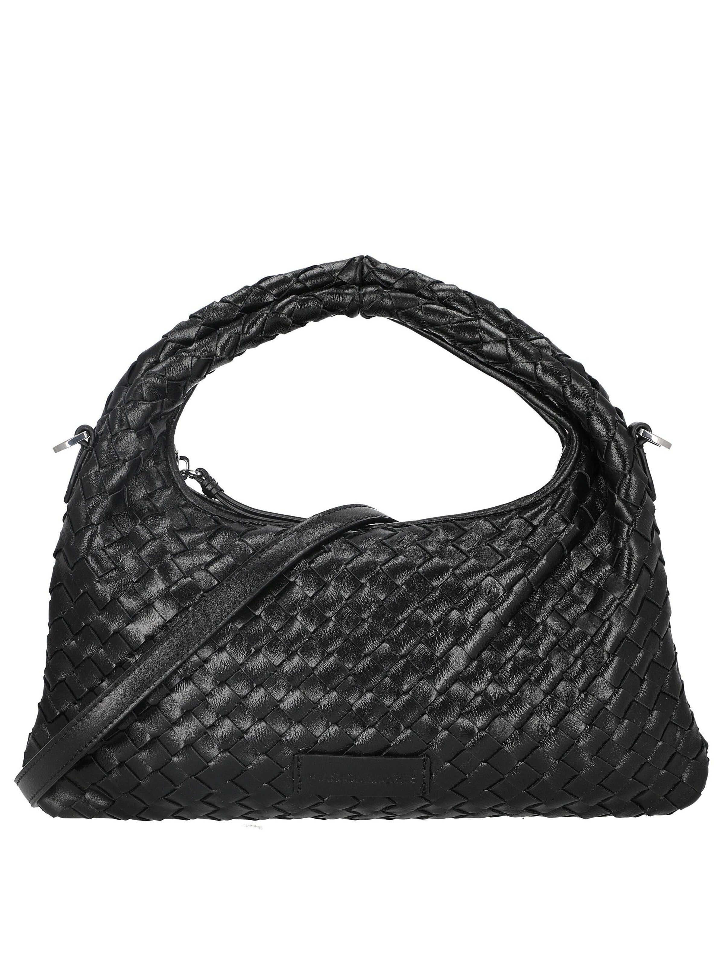 Les Visionnaires Handtasche 'Sadie Weave Glossy'‌‌‌‌‌‌‌‌‌ in Schwarz: Vorderseite