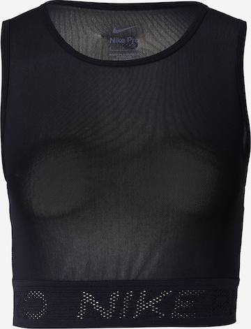 NIKE Sports top 'PRO' in Black: front