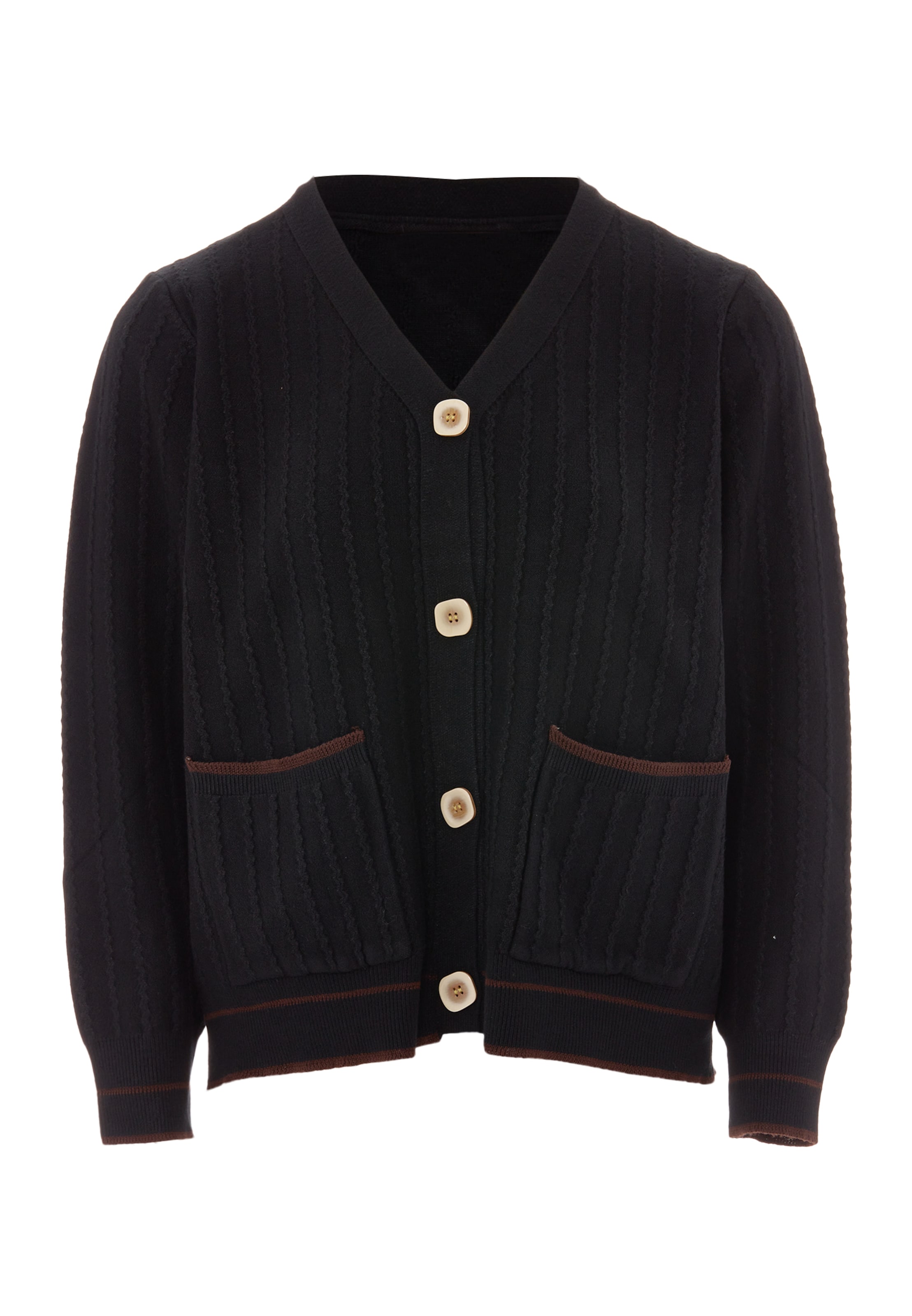 NALLY Strickjacke in Schwarz: Vorderseite