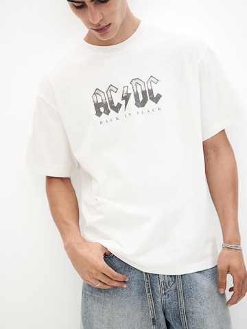 Pull&Bear Paita 'AC/DC' värissä valkoinen