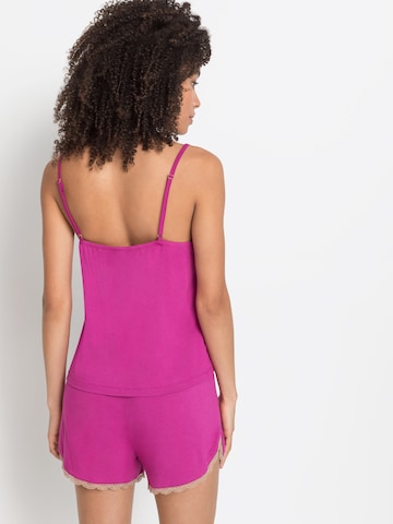 LASCANA - regular Pijama de pantalón corto en rosa: atrás