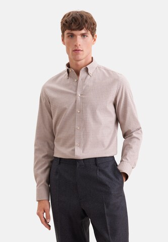 SEIDENSTICKER Slim fit Overhemd in Beige: voorkant