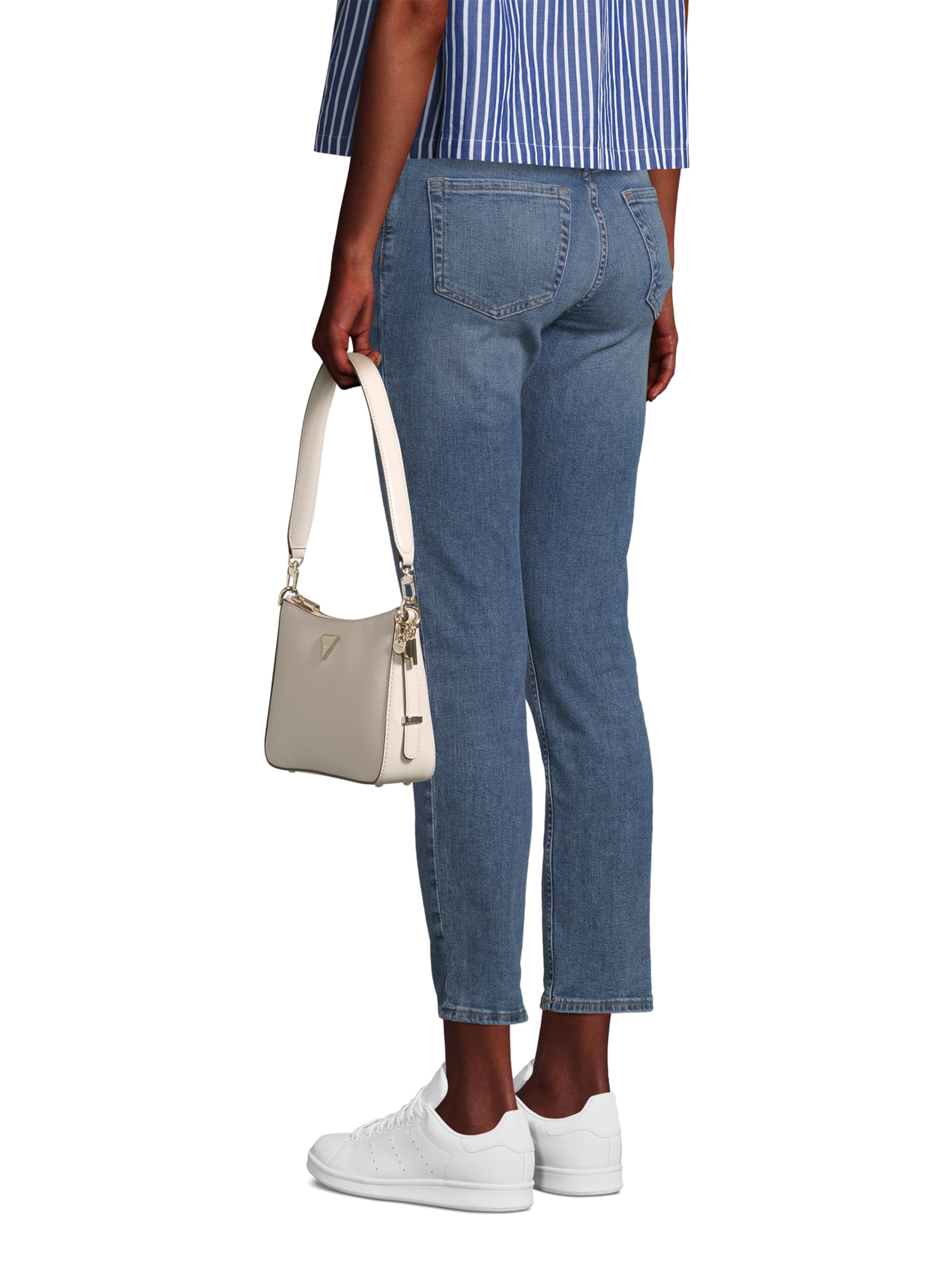 GUESS Τσάντα ώμου 'DARYNA II TOP ZIP SHOULDER BAG' σε μπεζ: μπροστά