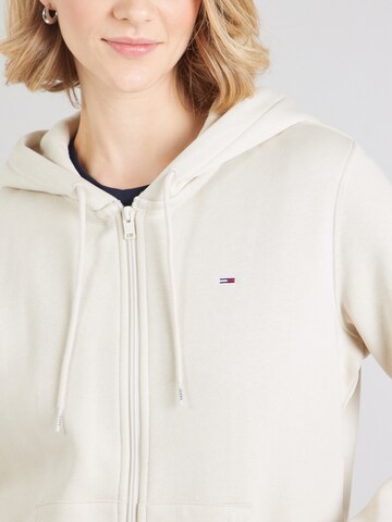 Tommy Jeans Ζακέτα φούτερ 'TJW REG S FLAG ZIP THRU' σε μπεζ