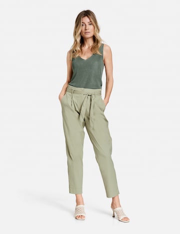 GERRY WEBER Regular Trousers with creases in Green