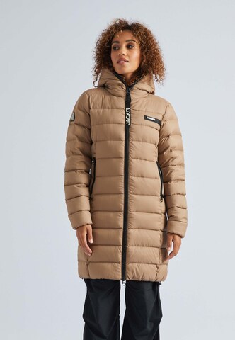 JACK1T Performance Jacket ' R3D' in Beige: front