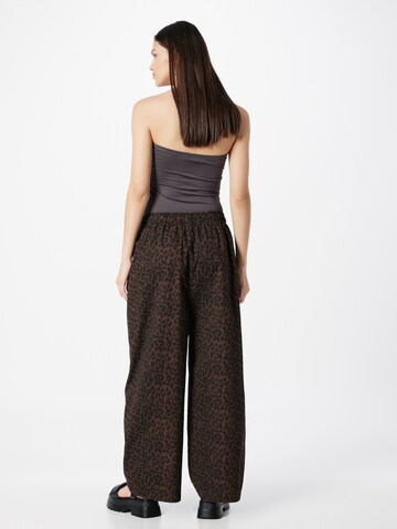 TOPSHOP Wide leg Broek in Bruin