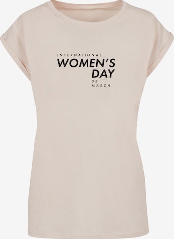 Merchcode Shirt 'WD - International Women's Day 3' in Beige: voorkant