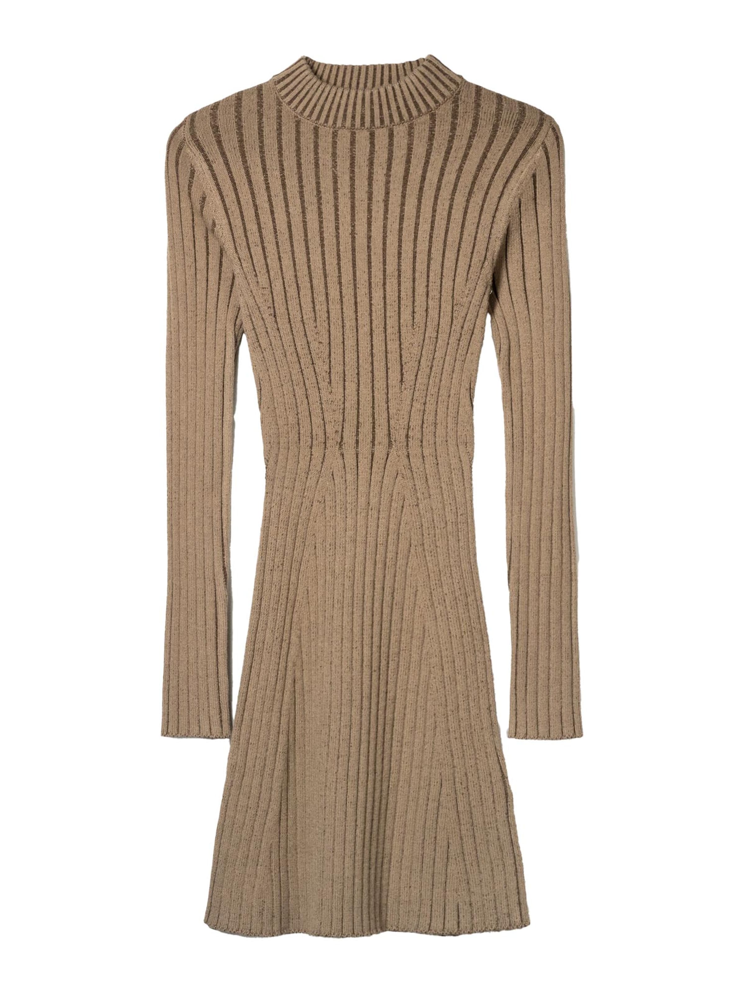 Bershka Pletena obleka | rjava barva, Prikaz izdelka