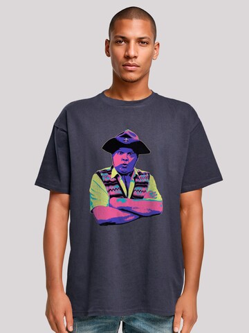 F4NT4STIC Shirt 'TV Times Benny Hill In Character 1989 Pop Art' in Blauw: voorkant
