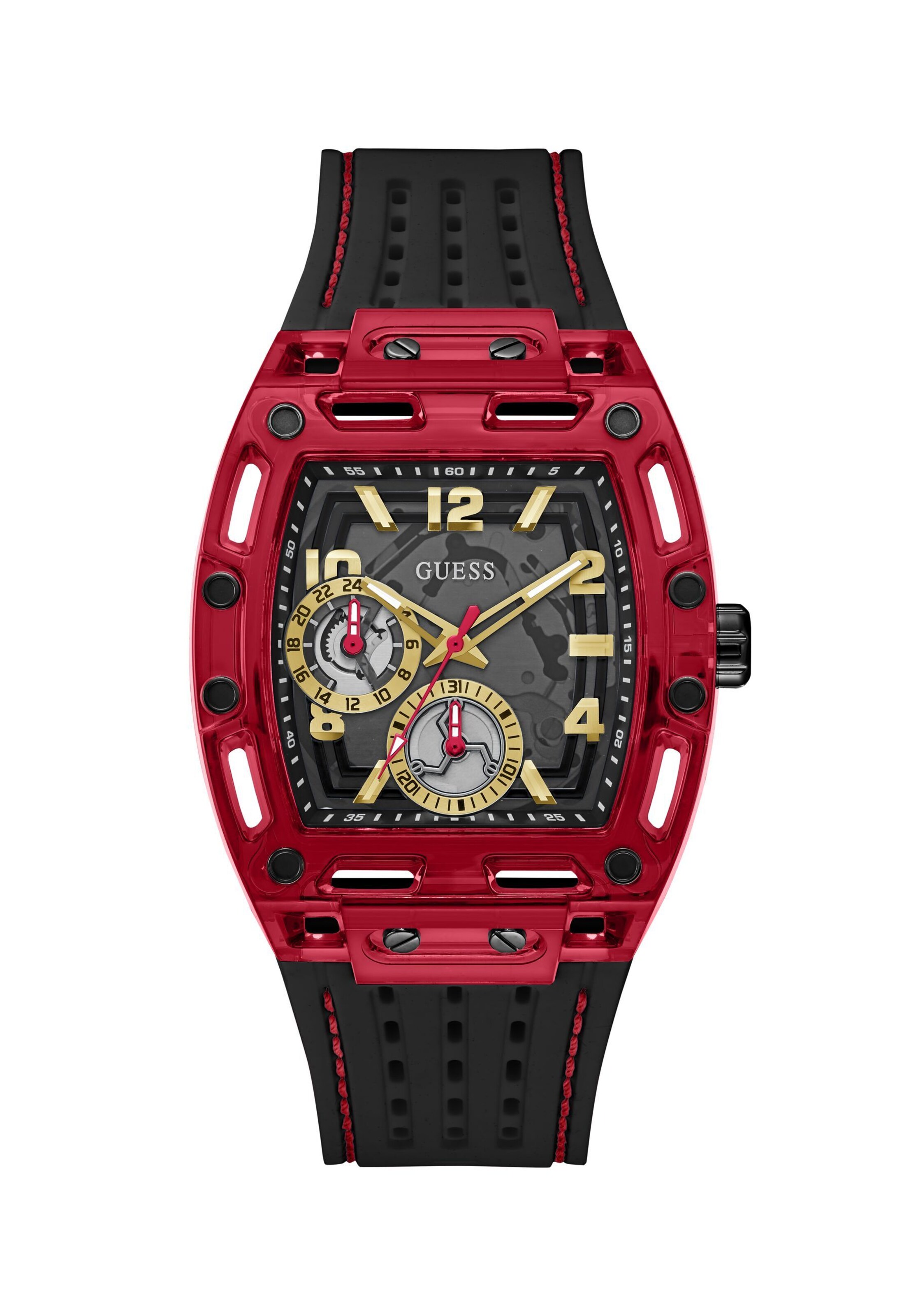 Montre à affichage analogique 'PHOENIX' GUESS en rouge : devant