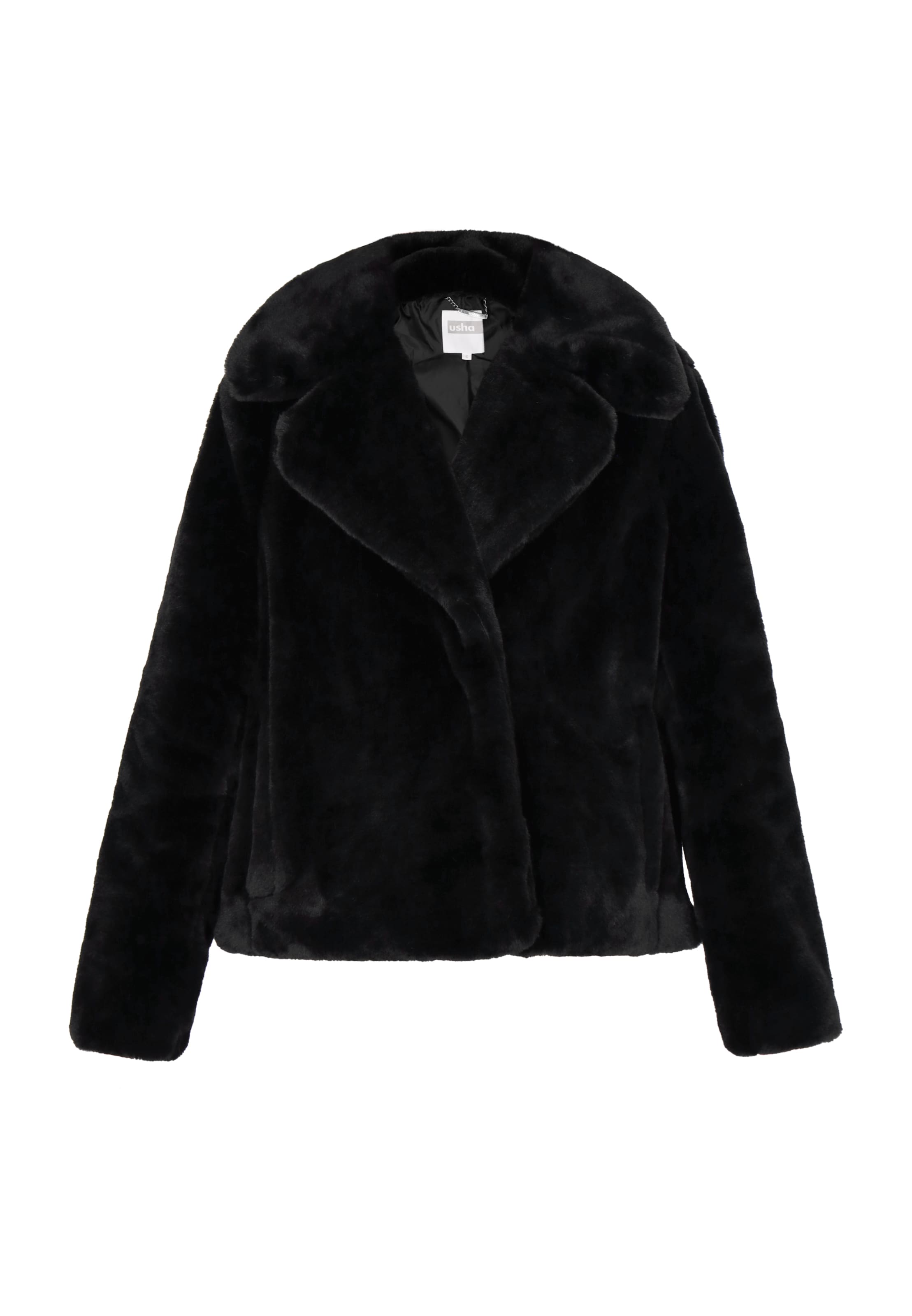 melns Usha Ziemas jaka: no priekšpuses