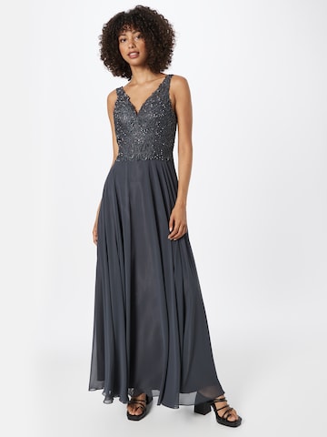 mascara Evening Dress in Grey: front