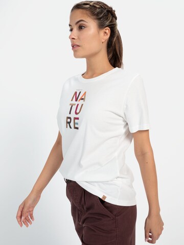 CAMEL ACTIVE T-Shirt mit Print aus nachhaltiger Baumwolle in Weiß