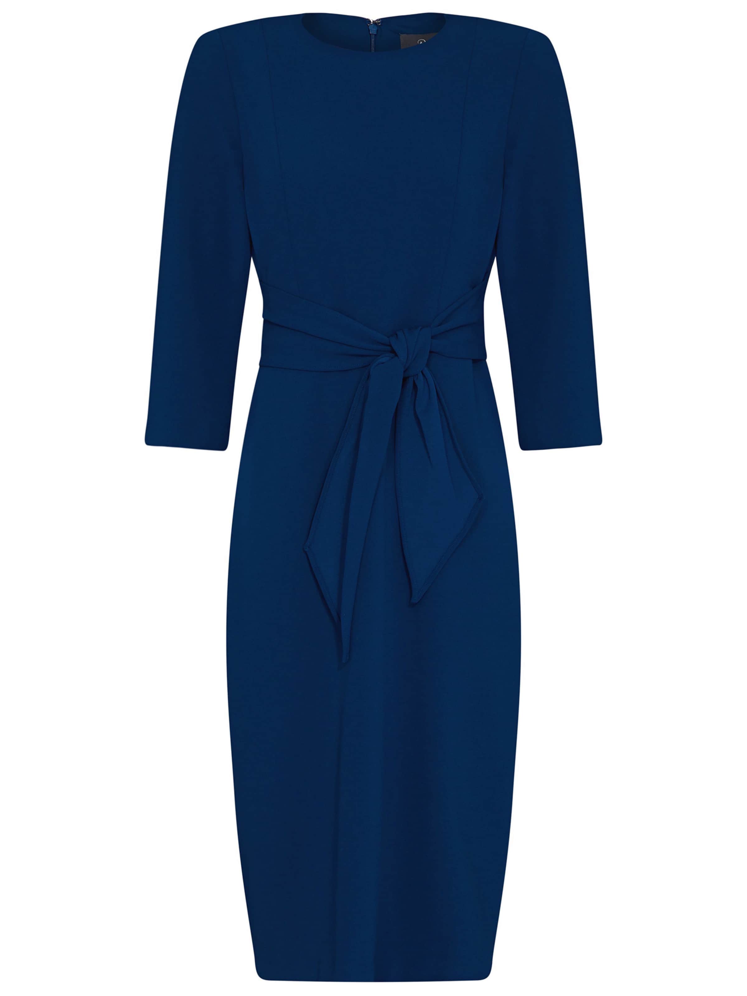 Adrianna Papell Cocktail Dress 'Knit Crepe Tie Waist Sheath' in Blue: front