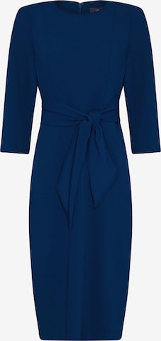 Adrianna Papell Cocktailkleid 'Knit Crepe Tie Waist Sheath' in Blau: Vorderseite