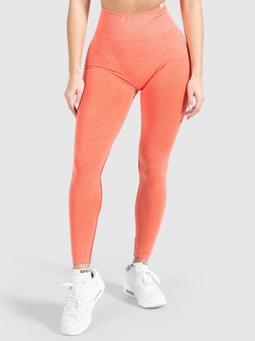 Skinny Pantalon de sport 'Amaze Scrunch' Smilodox en orange : devant
