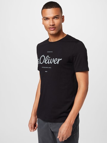 s.Oliver T-Shirt in Schwarz: predná strana